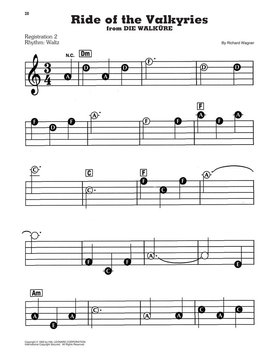 Ride Of The Valkyries Electronic Keyboard scores gallery preview page 1