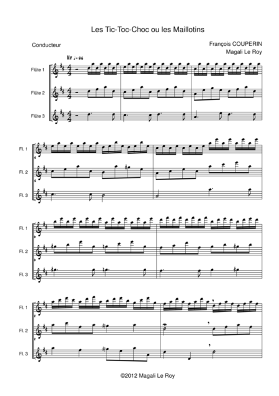 Tic Toc Choc Les Maillotins Flute Solo scores gallery preview page 1