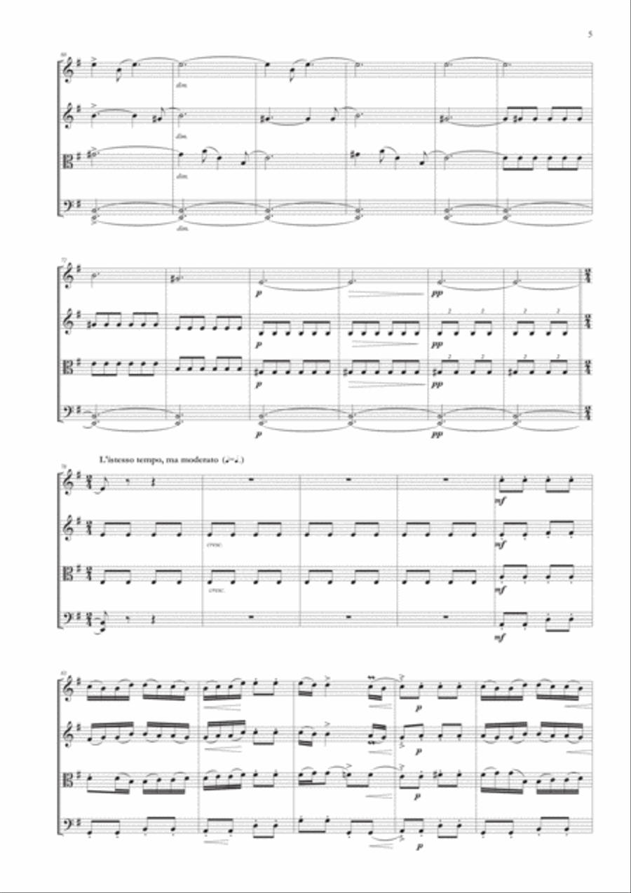 The Moldau for String Quartet The Moldau for String Quartet String Quartet scores gallery preview page 5