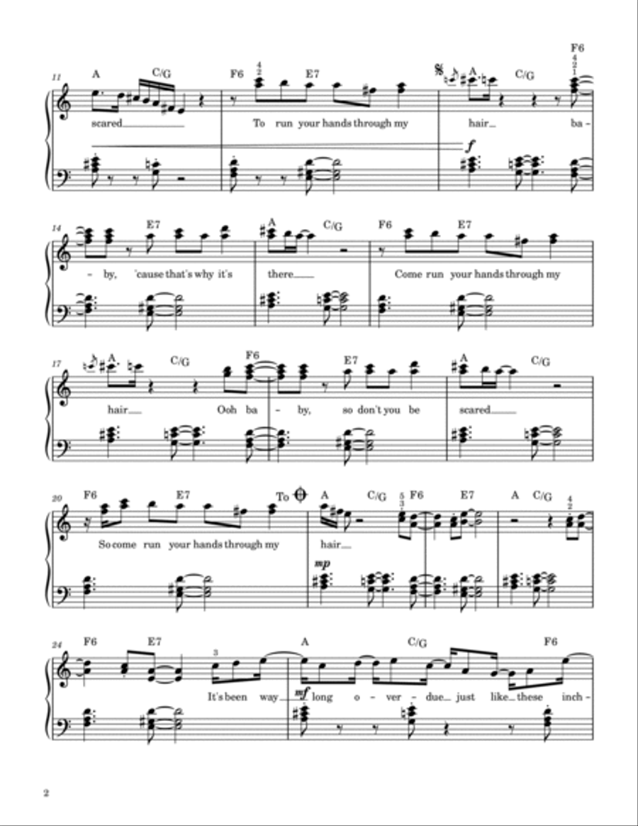 My Hair Piano Solo scores gallery preview page 2