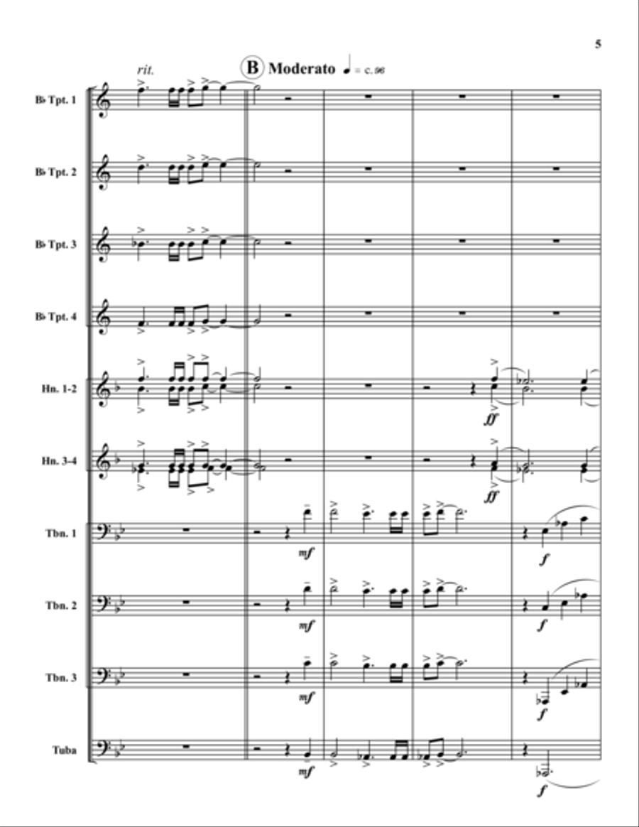 Endless Mountain Fanfare Brass Ensemble scores gallery preview page 5