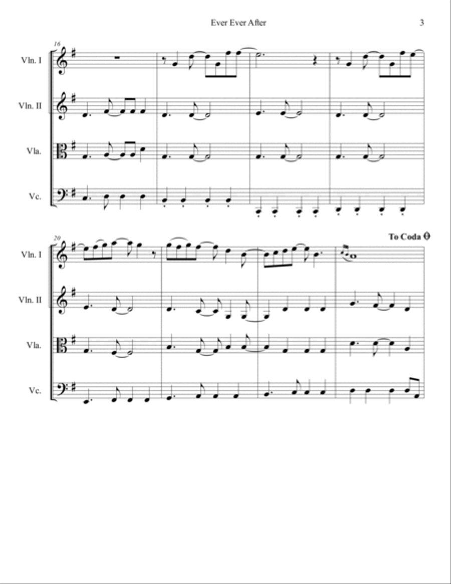 Ever Ever After String Quartet scores gallery preview page 4