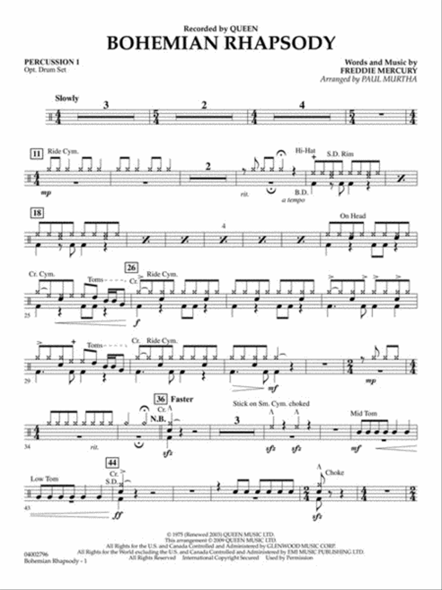 Bohemian Rhapsody Concert Band scores gallery preview page 16