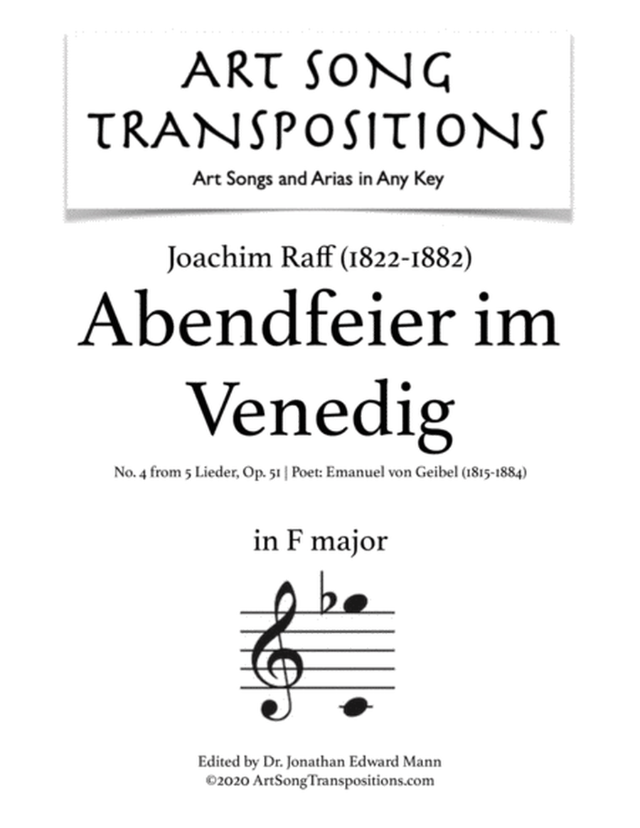 RAFF: Abendfeier im Venedig, Op. 51 no. 4 (transposed to F major)