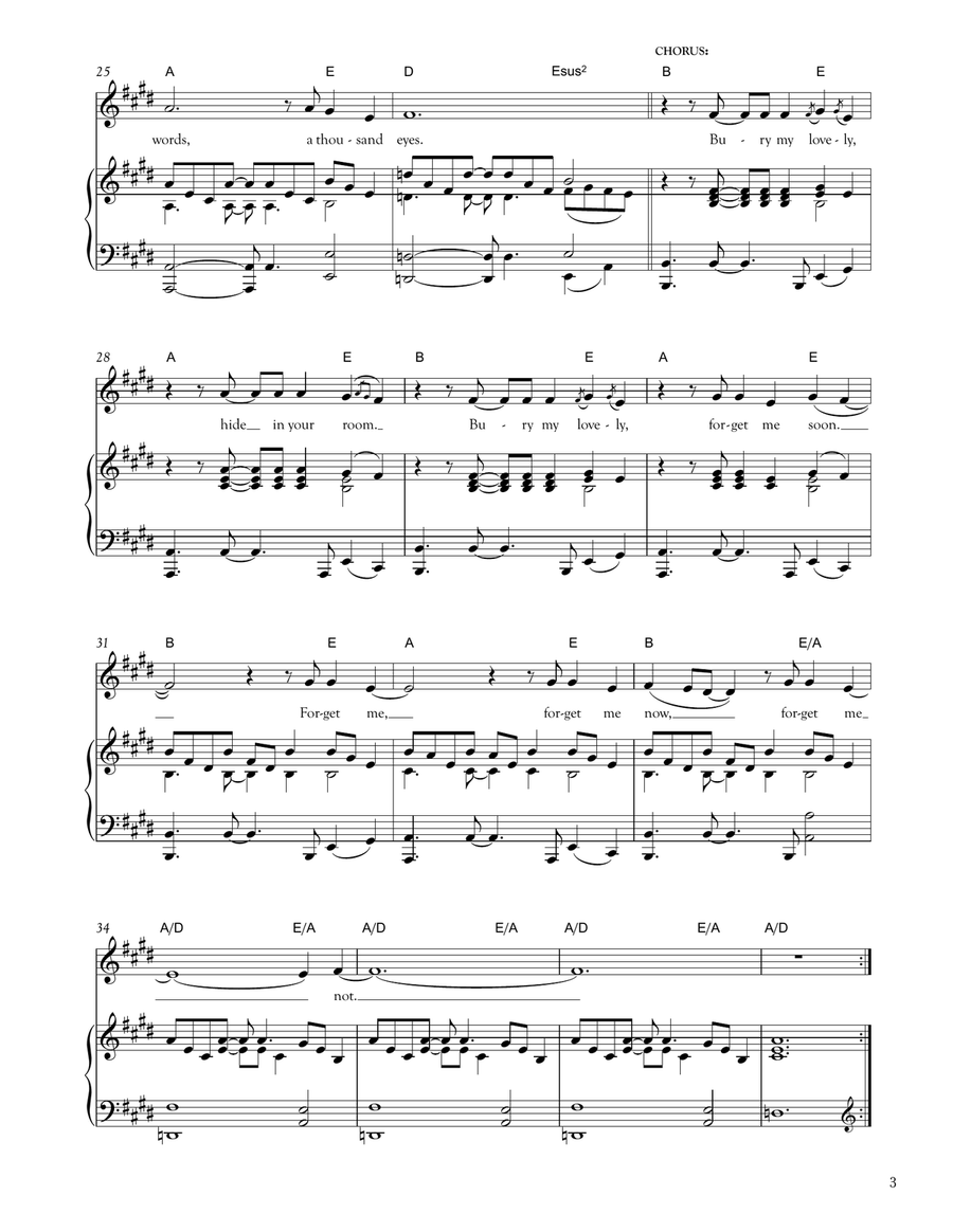 Bury My Lovely Piano, Vocal scores gallery preview page 3