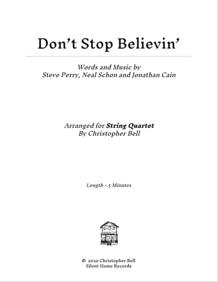 Don't Stop Believin' String Quartet scores gallery preview page 1