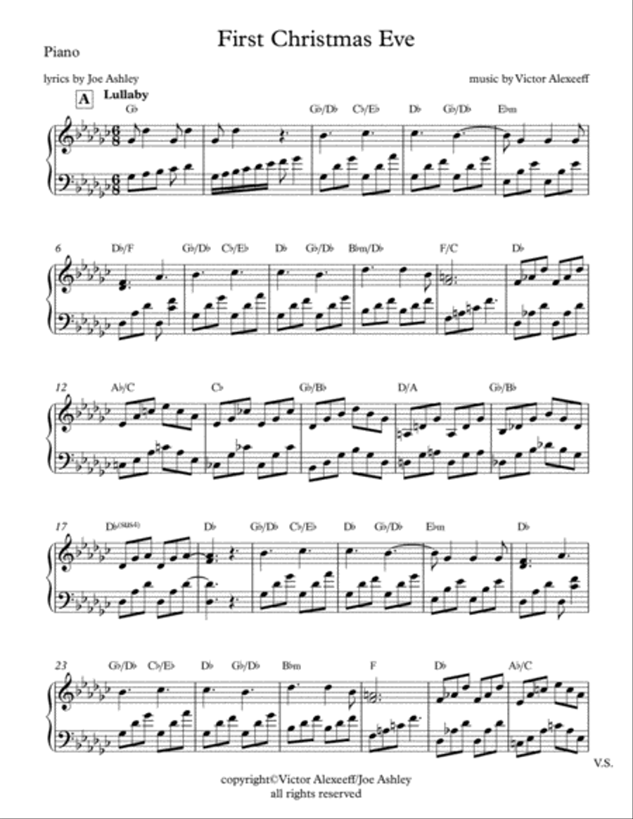 First Christmas Eve (instrumental in Gb) Piano, Vocal, Guitar scores gallery preview page 6