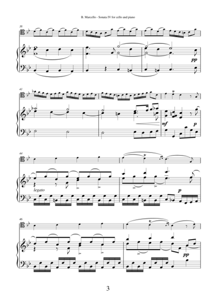Sonata IV in G minor by Benedetto Marcello for cello and piano