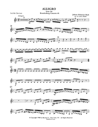 Allegro from Brandenburg Concerto No. 3 - 3rd Bb Clarinet