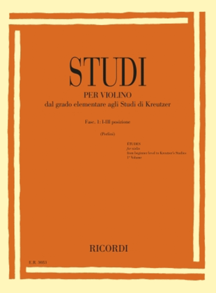 Book cover for Studies for Violin Fasc. I: I-III Positions