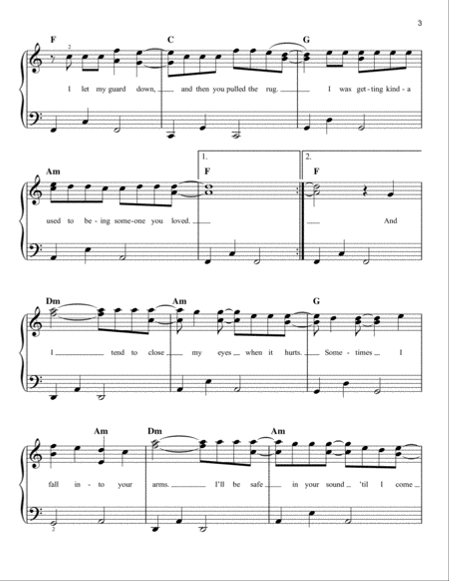 Someone You Loved Easy Piano scores gallery preview page 3