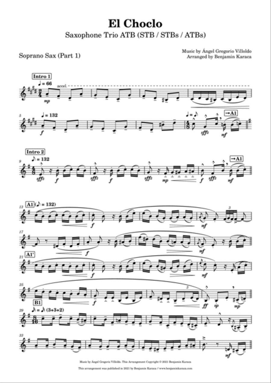 El Choclo Woodwind Trio scores gallery preview page 3