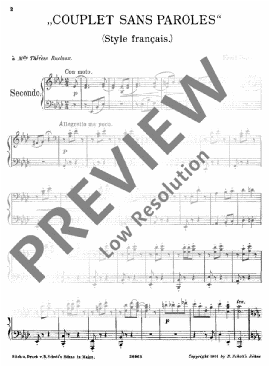 Couplet sans paroles Piano Duet scores gallery preview page 3