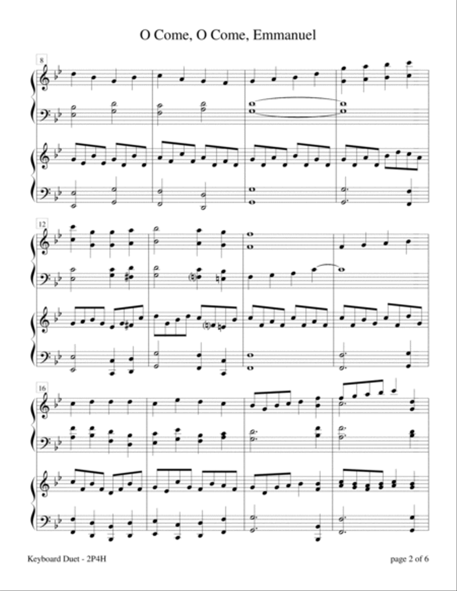 O Come, O Come, Emmanuel (2 Pianos, 4 Hands) 2 Pianos, 4-Hands scores gallery preview page 6