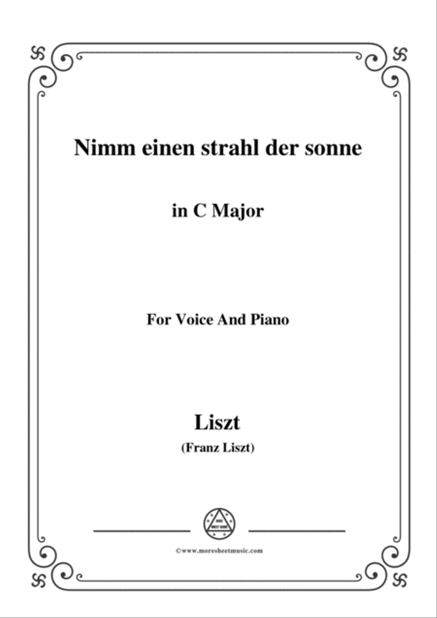 Liszt-Nimm einen strahl der sonne in C Major,for Voice and Piano Voice Solo scores gallery preview page 1