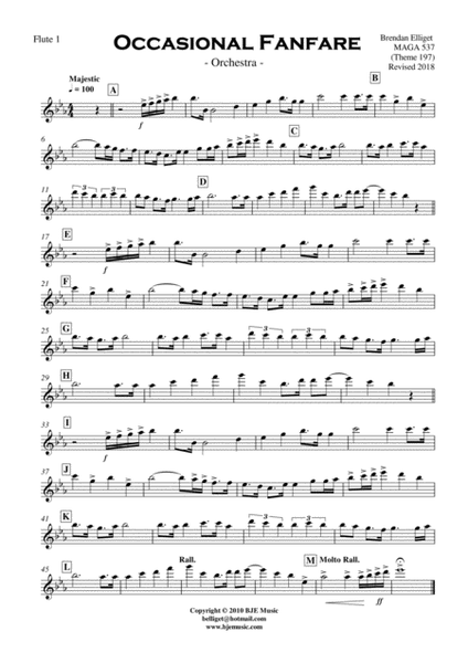 Occasional Fanfare - Orchestra Score and Parts PDF image number null