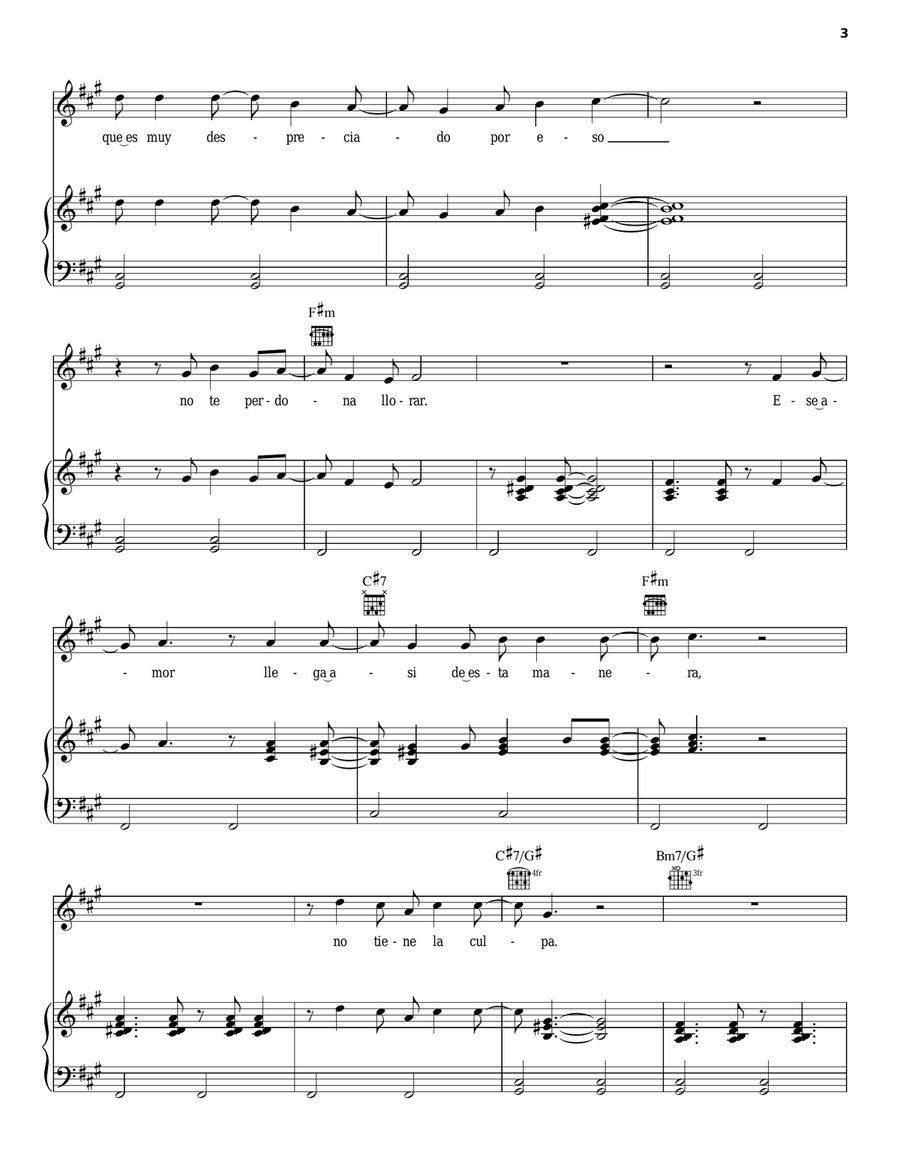 Bamboleo Piano, Vocal, Guitar scores gallery preview page 3