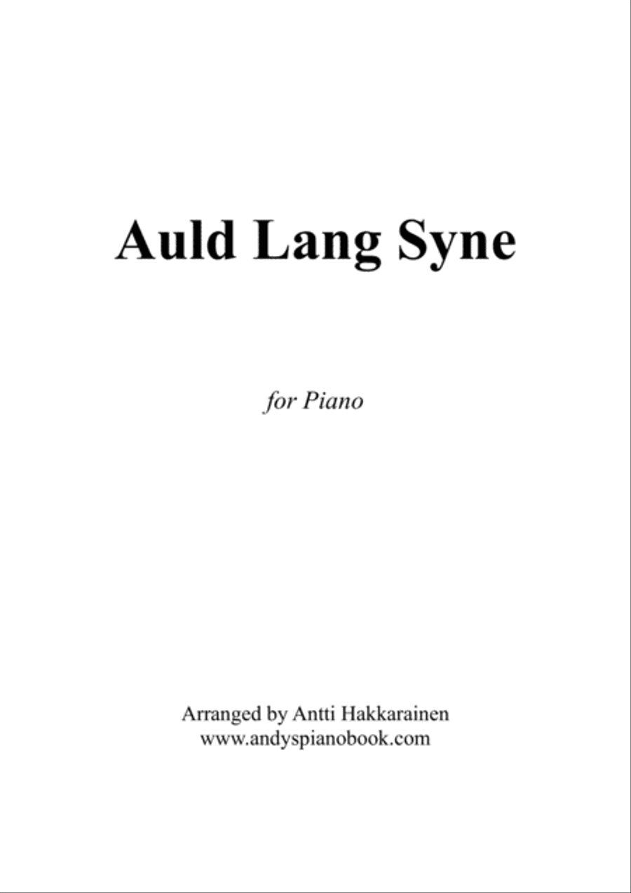 Auld Lang Syne - Piano Auld Lang Syne - Piano Piano Solo scores gallery preview page 1