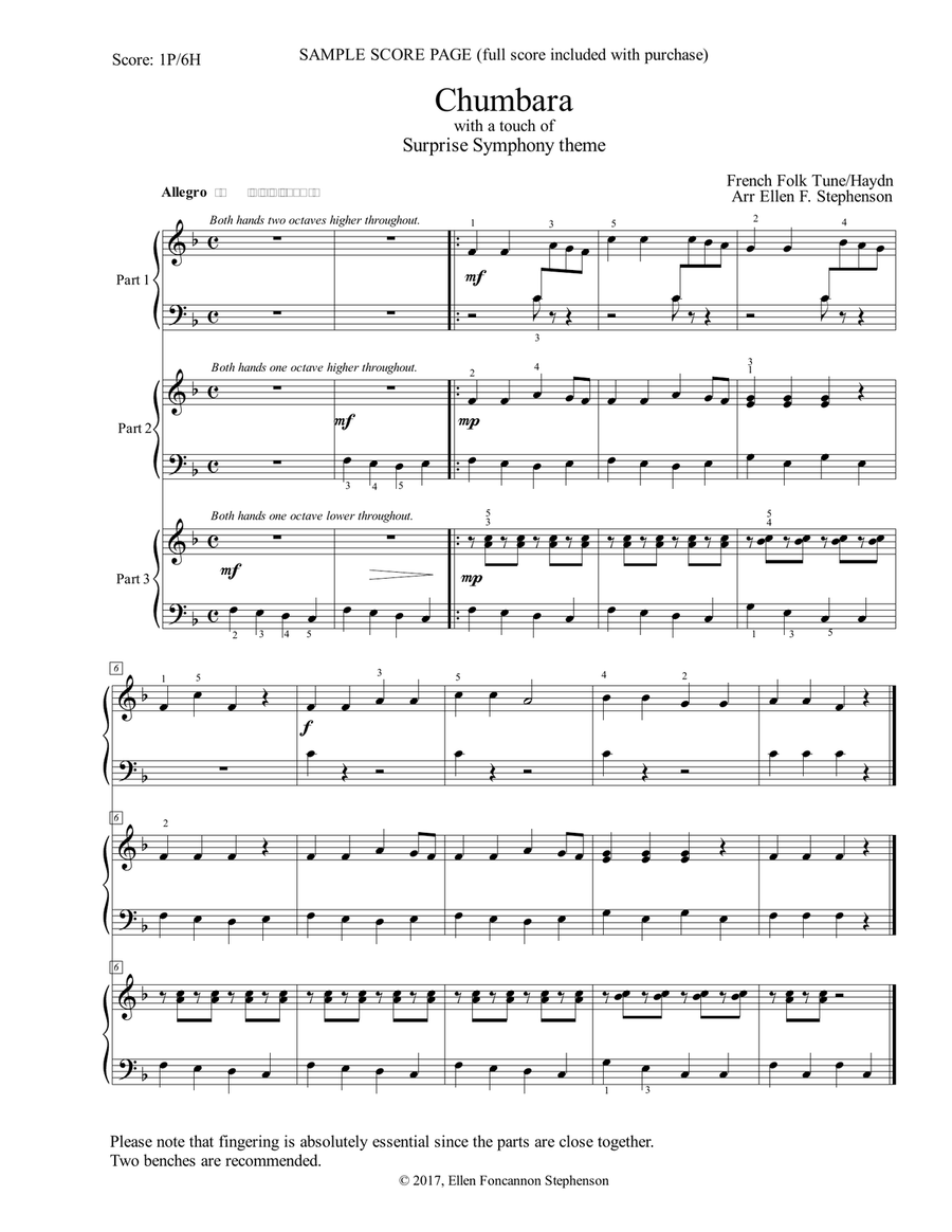 Chumbara (1P/6H) Chumbara (1P/6H) Piano Trio scores gallery preview page 1