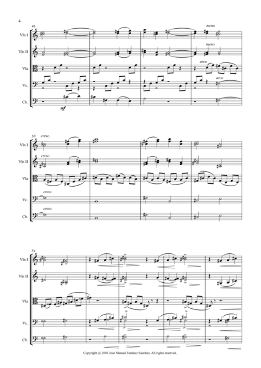 Contemplación 1, para orquesta de cuerda String Orchestra scores gallery preview page 4
