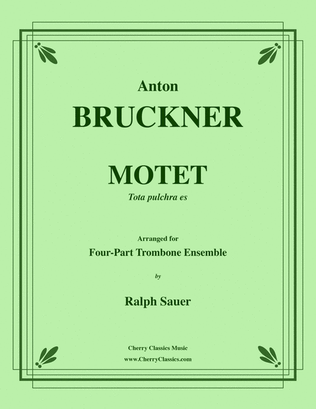 Book cover for Motet - Tota pulchra es for 4-part Trombone Ensemble
