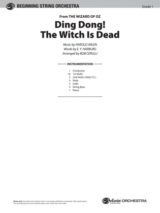 Ding Dong! The Witch Is Dead (from The Wizard of Oz): Score