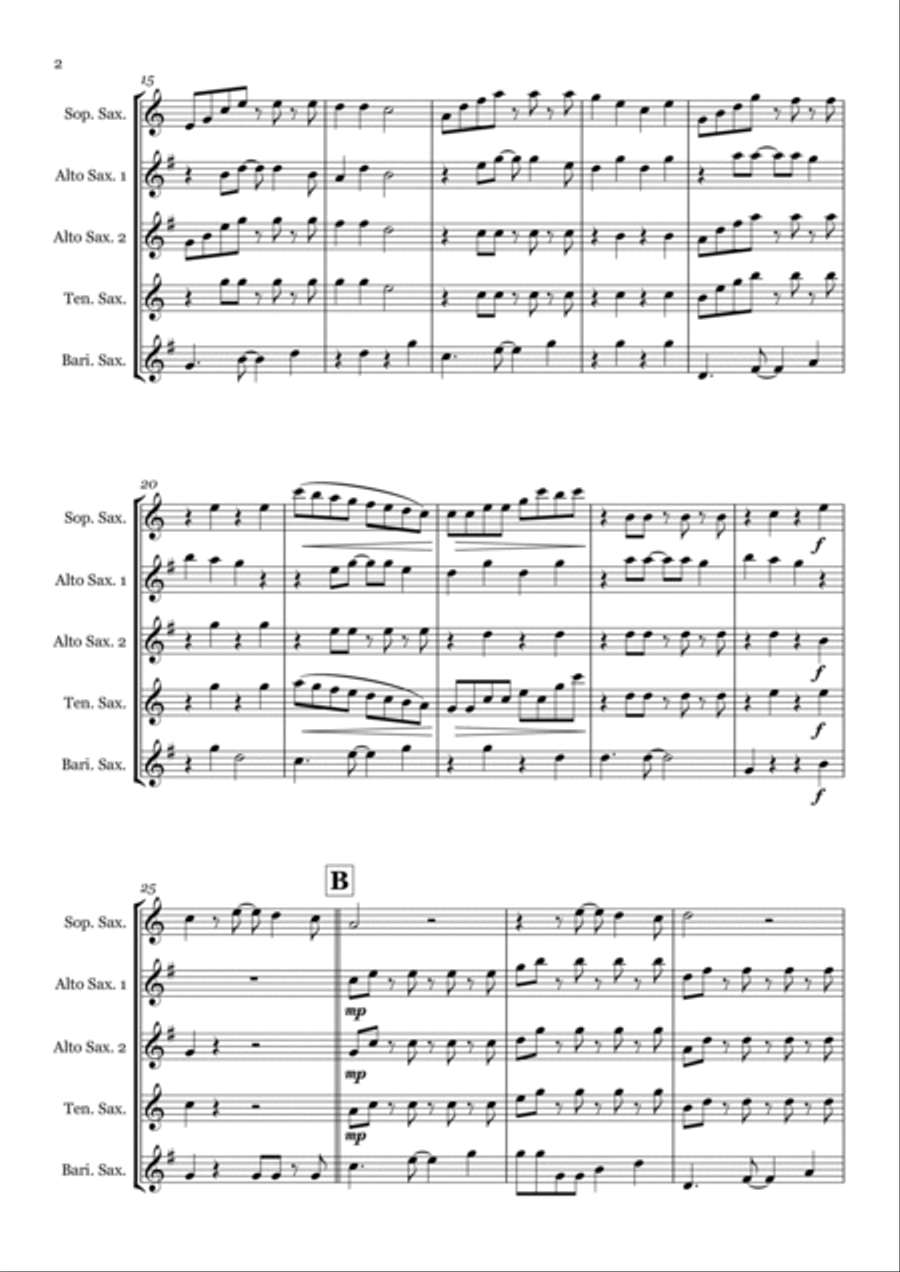 Under The Sea Saxophone Quintet scores gallery preview page 2