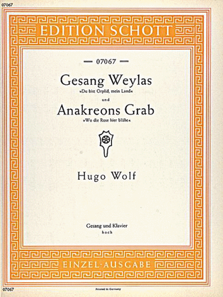 Book cover for Anakreons Grab / Gesang Weylas