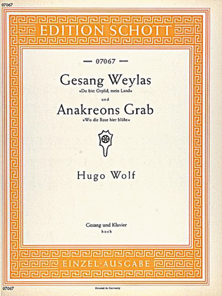 Anakreons Grab / Gesang Weylas