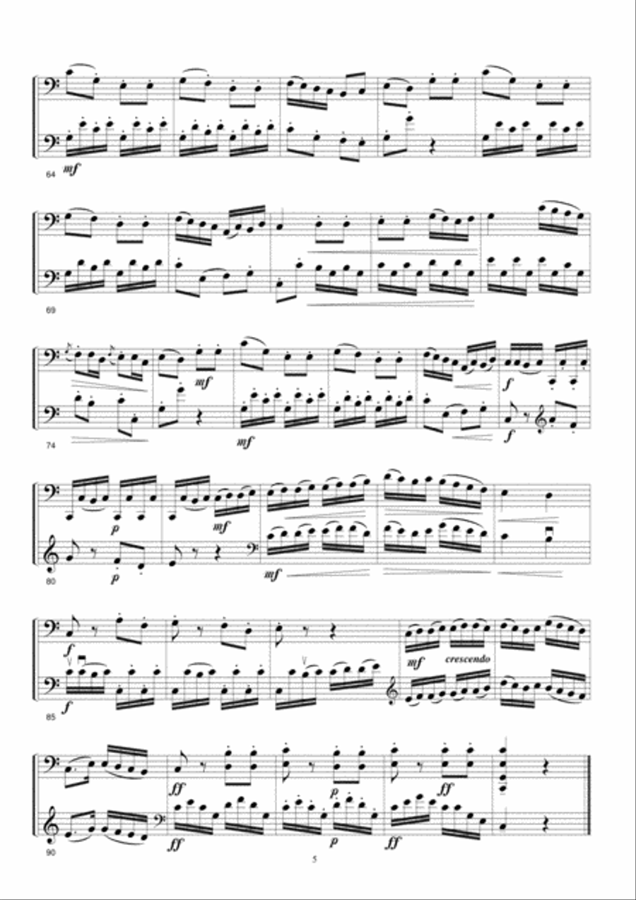 Ignatz Joseph Pleyel (1757-1831), Rondeau for double bass and cello. Transcribed and edited by Kla String Duet scores gallery preview page 5