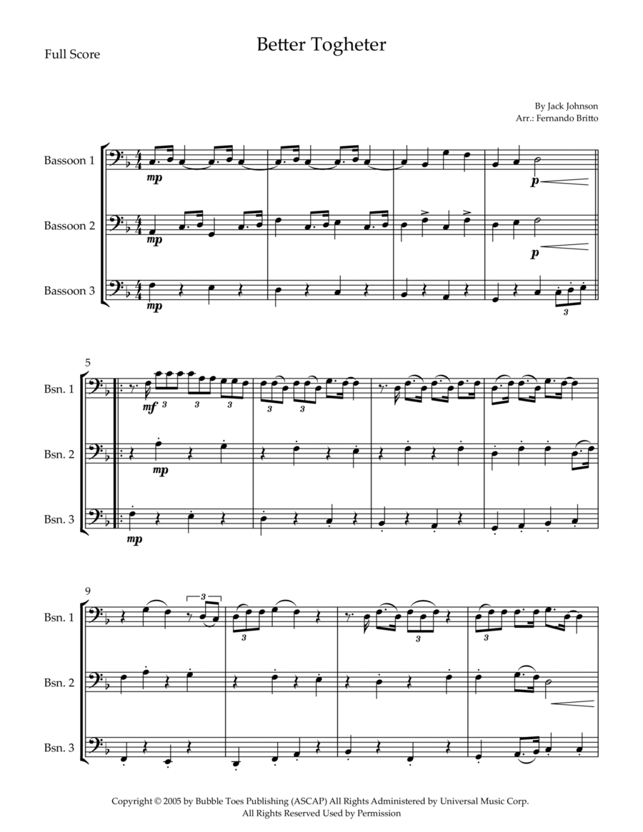 Better Together Woodwind Trio scores gallery preview page 1