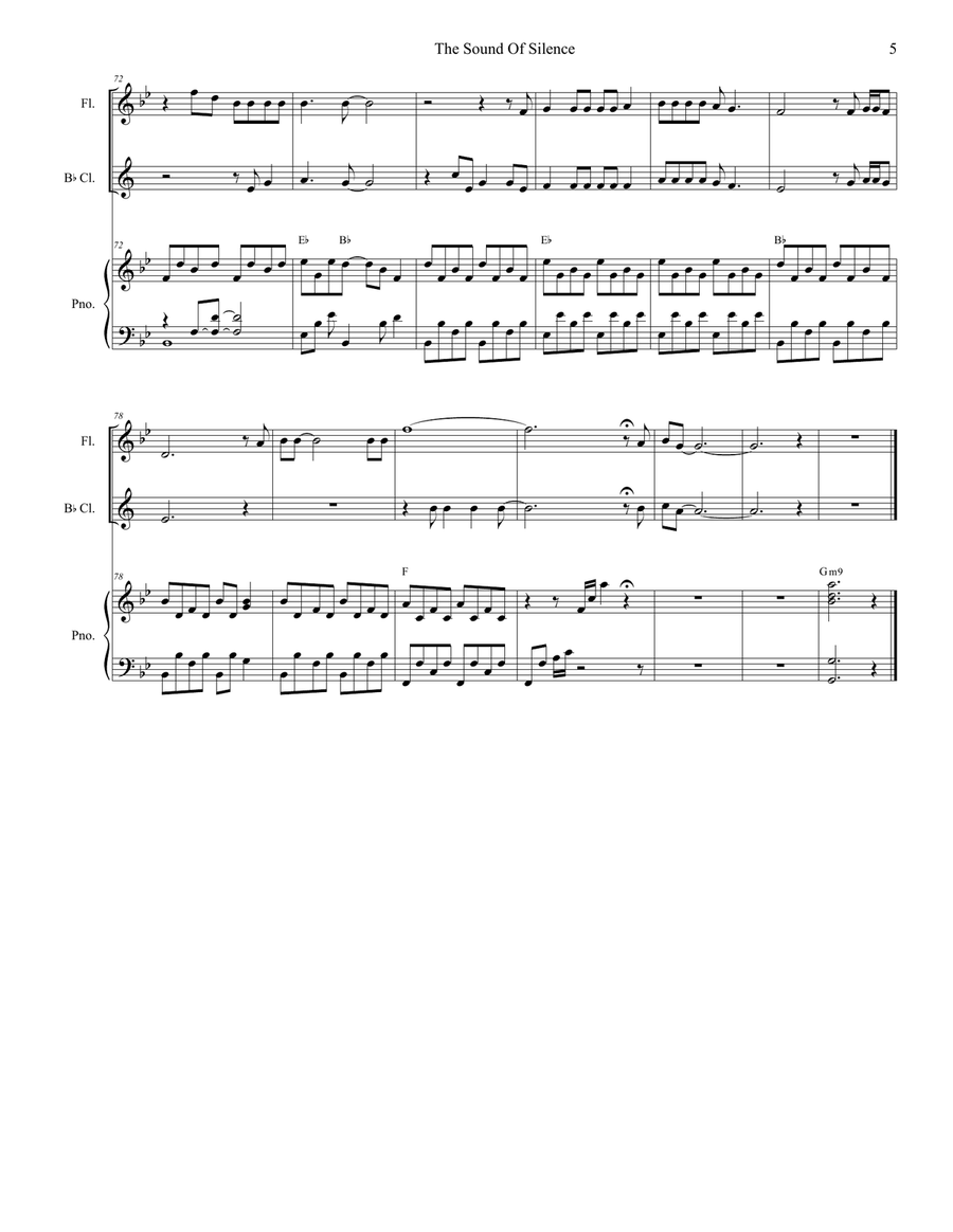 The Sound Of Silence Woodwind Duet scores gallery preview page 5