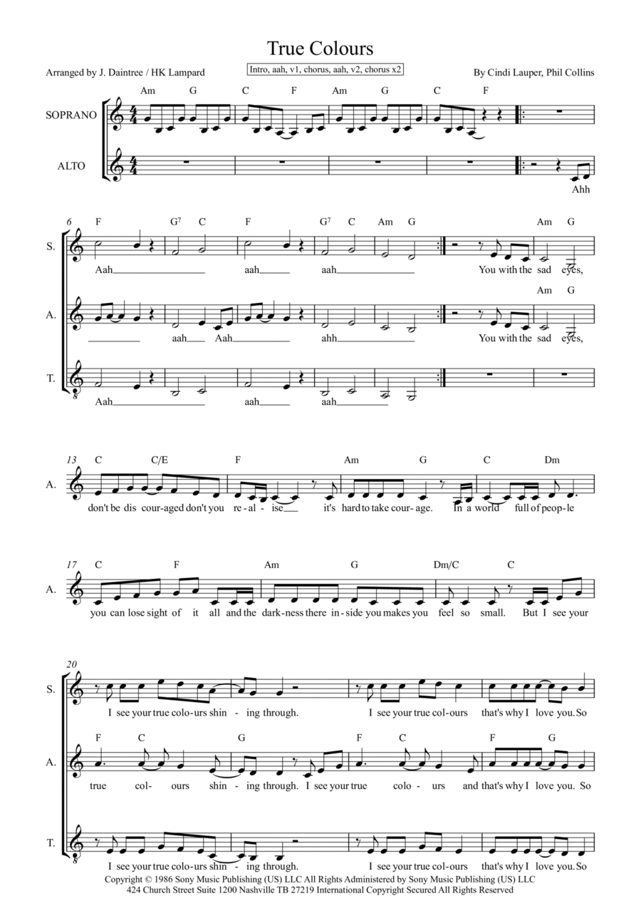 True Colors 3-Part scores gallery preview page 1