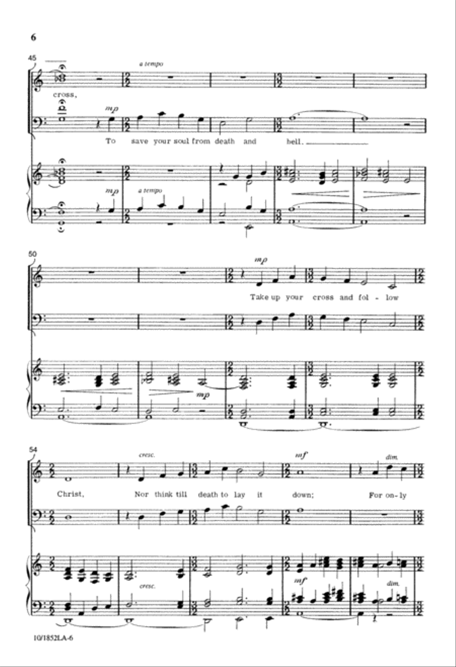 Take Up Your Cross 4-Part scores gallery preview page 6