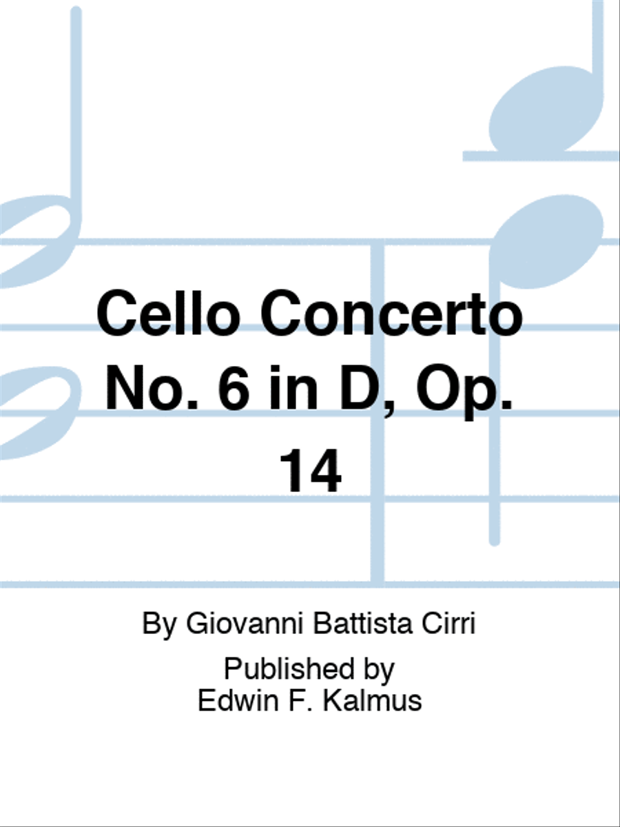 Cello Concerto No. 6 in D, Op. 14 Orchestra scores gallery preview page 1
