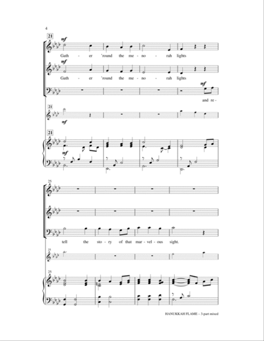 Hanukkah Flame 3-Part scores gallery preview page 4