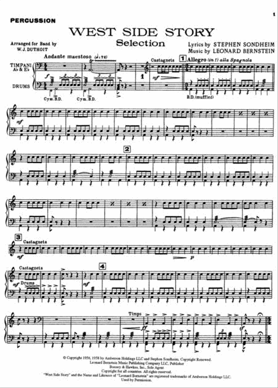 West Side Story – Selections for Band Concert Band scores gallery preview page 5