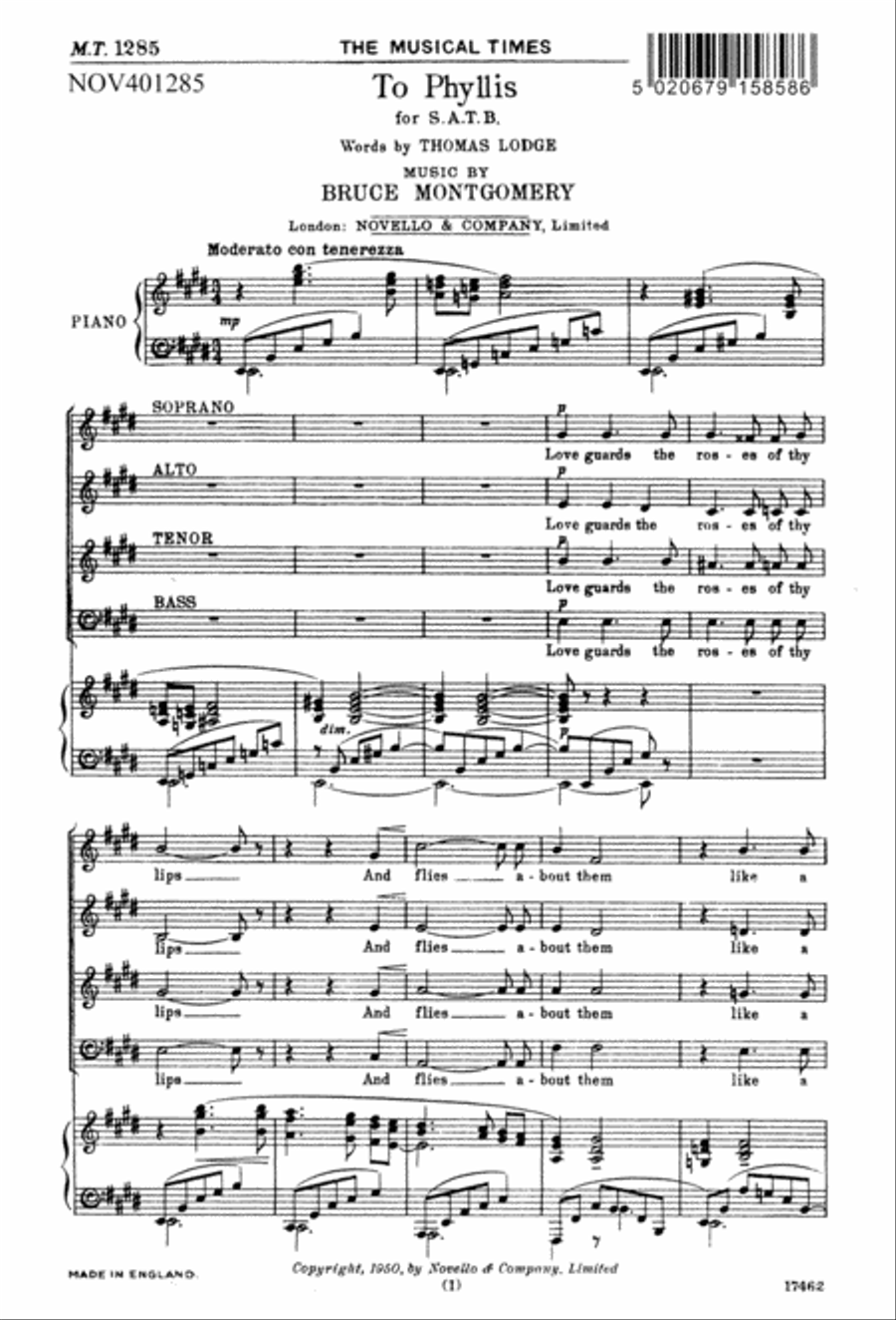 To Phyllis To Phyllis 4-Part scores gallery preview page 1