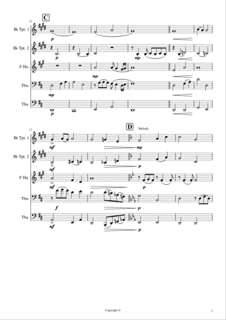 Wonderland By Night Brass Ensemble scores gallery preview page 3