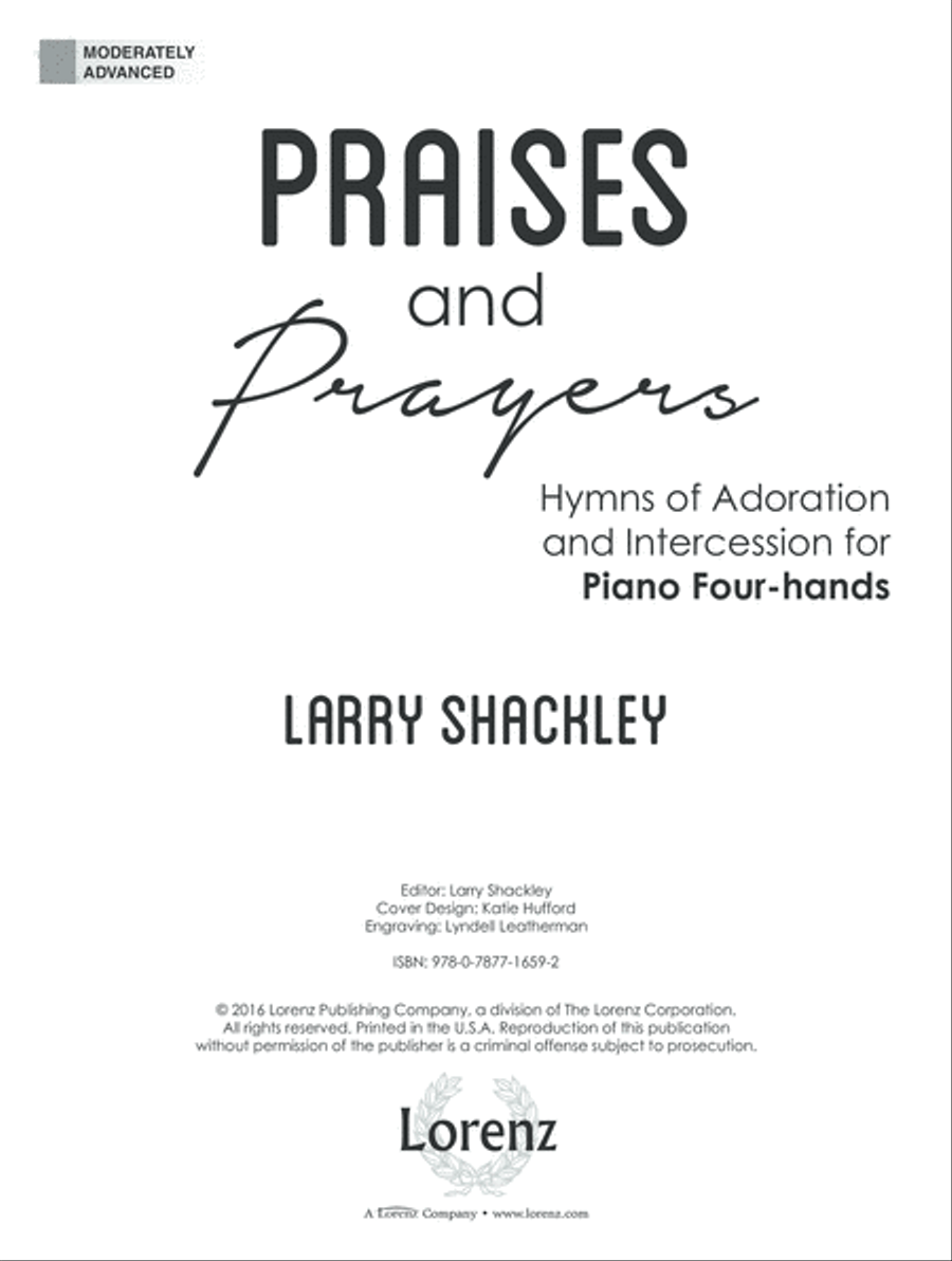 Praises and Prayers Piano Duet scores gallery preview page 1