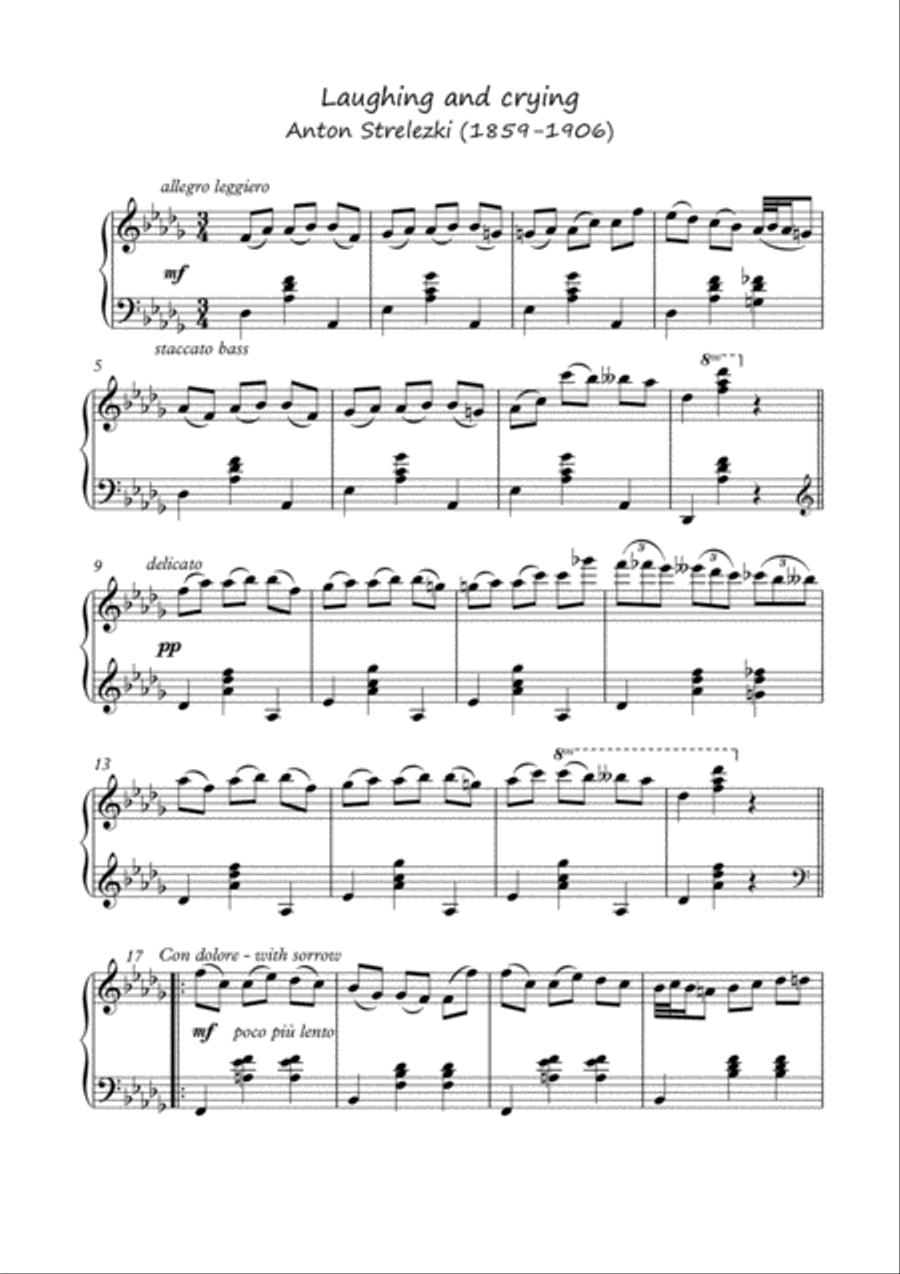 Laughing and Crying piano solo by Anton Strelezki Piano Solo scores gallery preview page 2