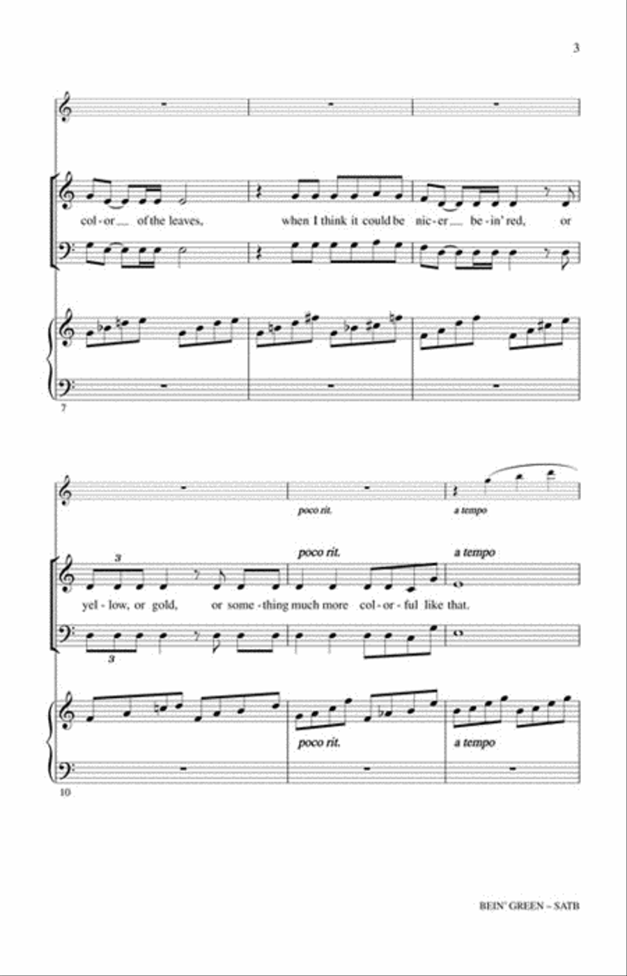 Bein' Green Bein' Green Choir scores gallery preview page 3