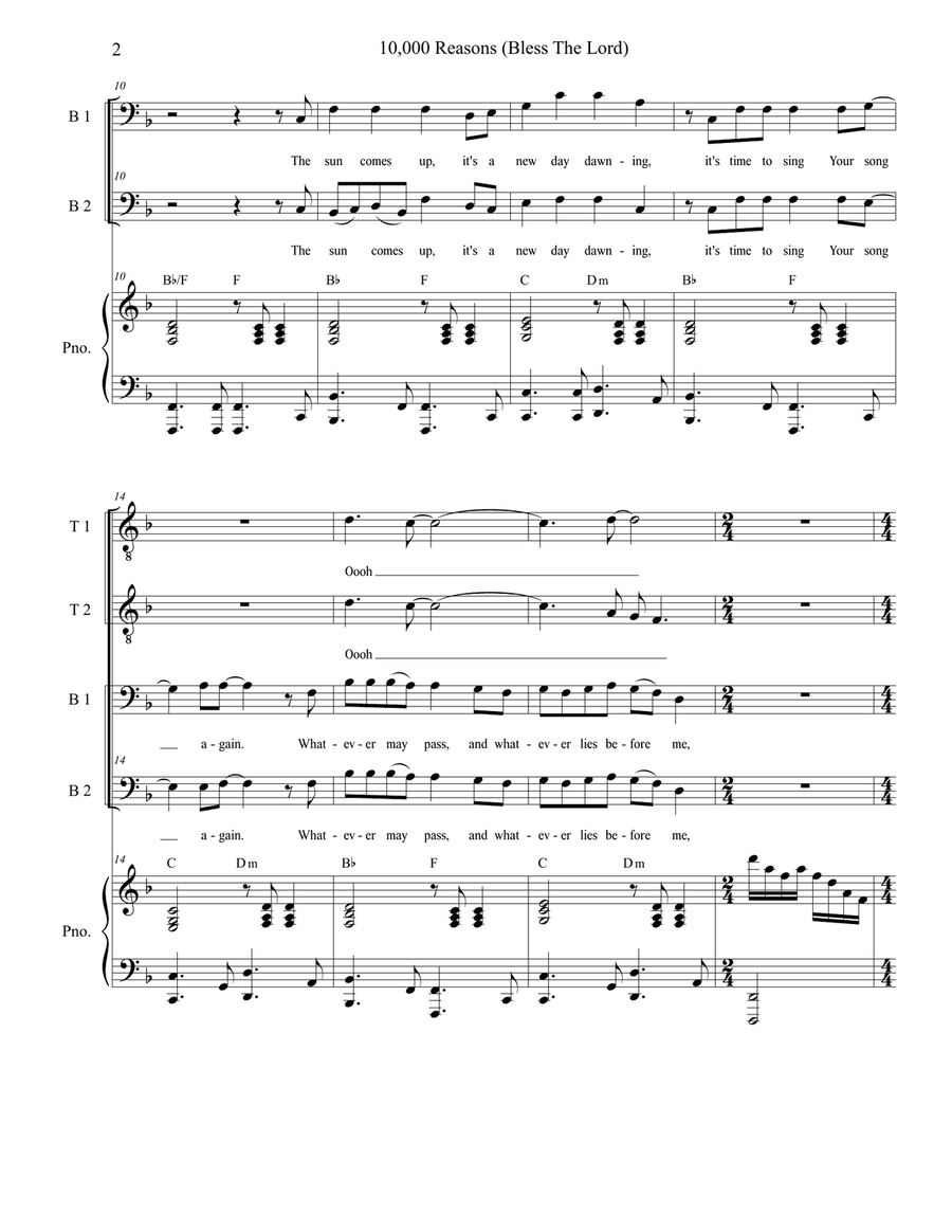 10,000 Reasons (Bless The Lord) TTBB scores gallery preview page 2