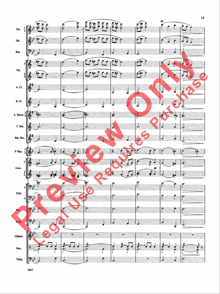 Jackson Lake Overture Concert Band scores gallery preview page 16