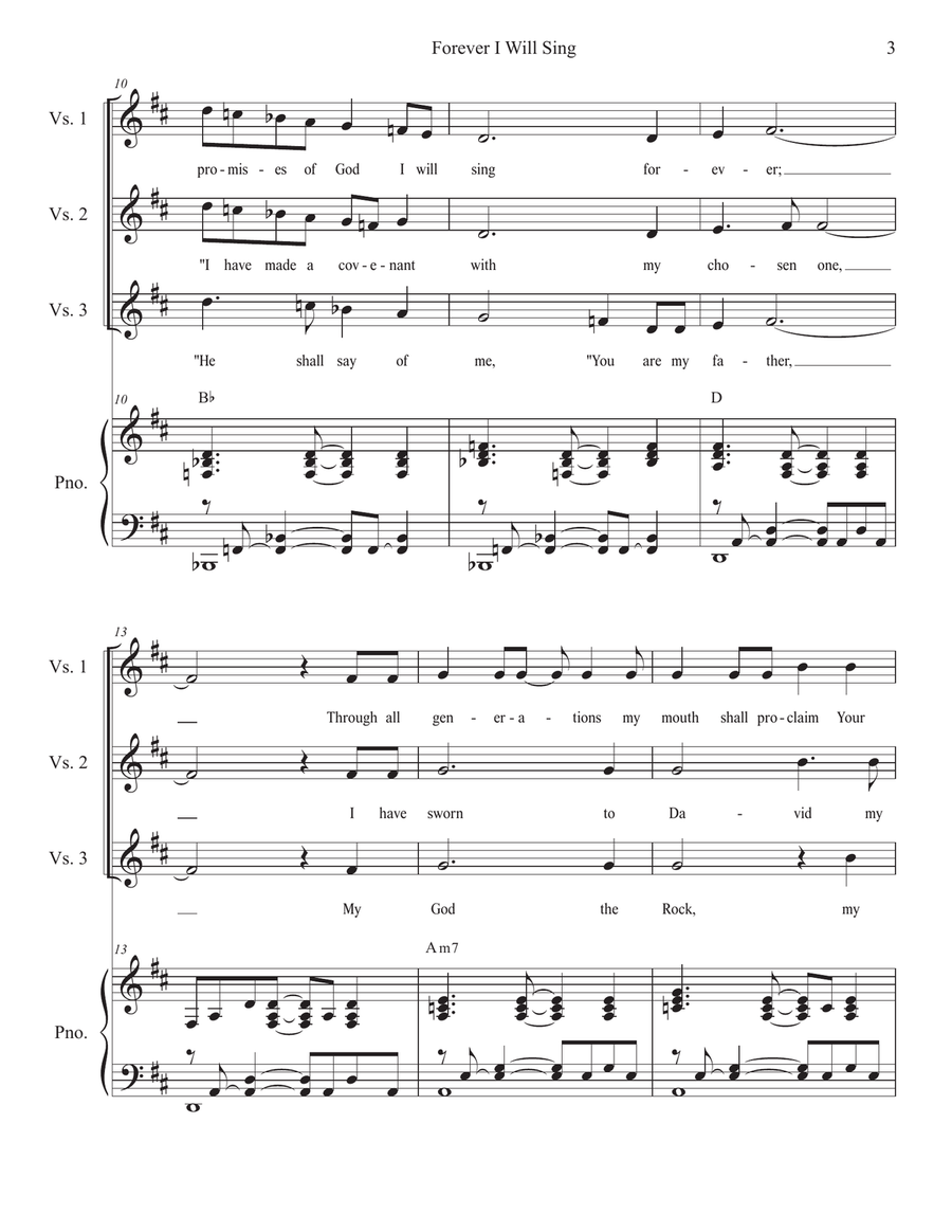 Forever I Will Sing (Psalm 89) (SATB) 4-Part scores gallery preview page 3