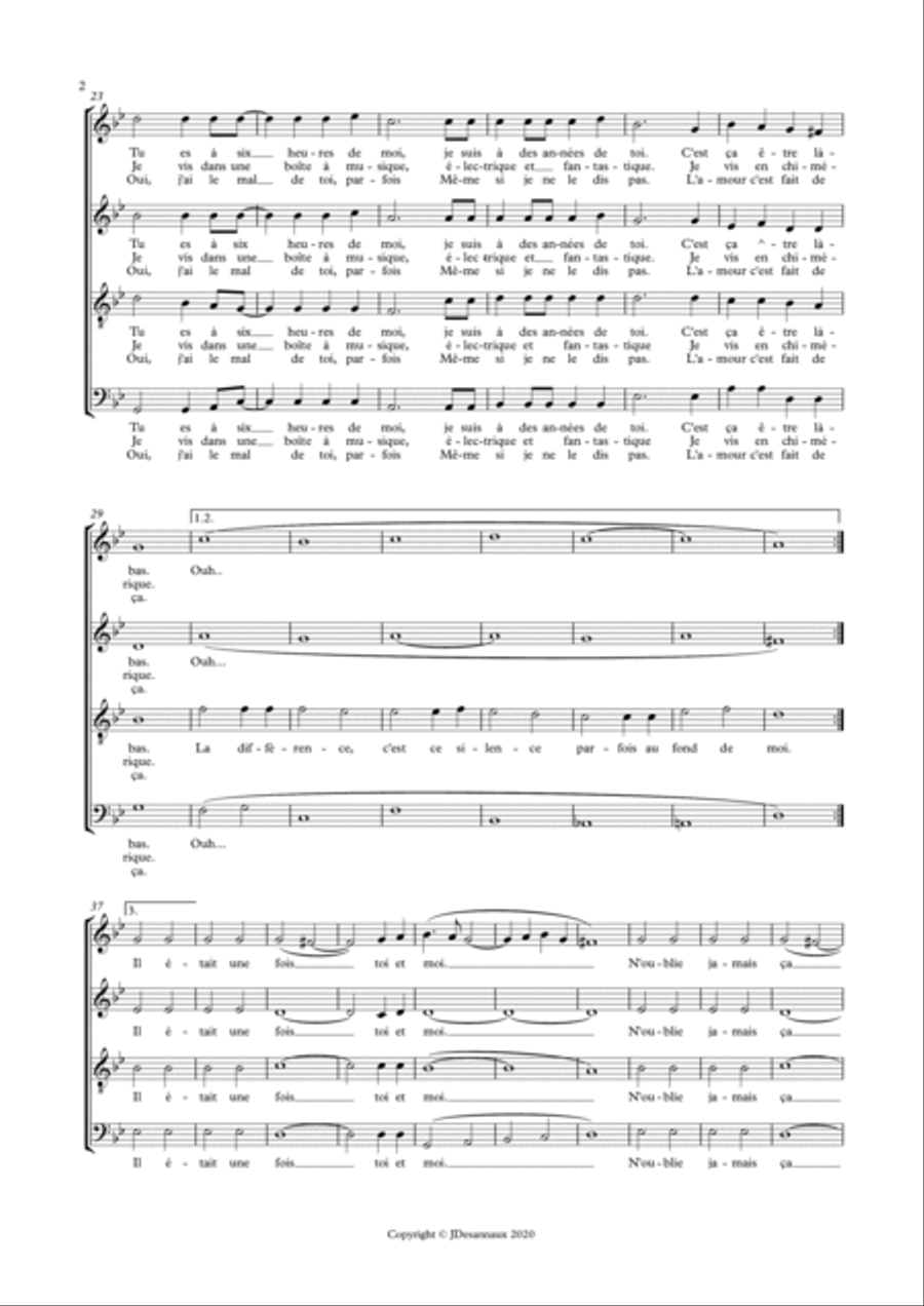 Lettre A France 4-Part scores gallery preview page 2