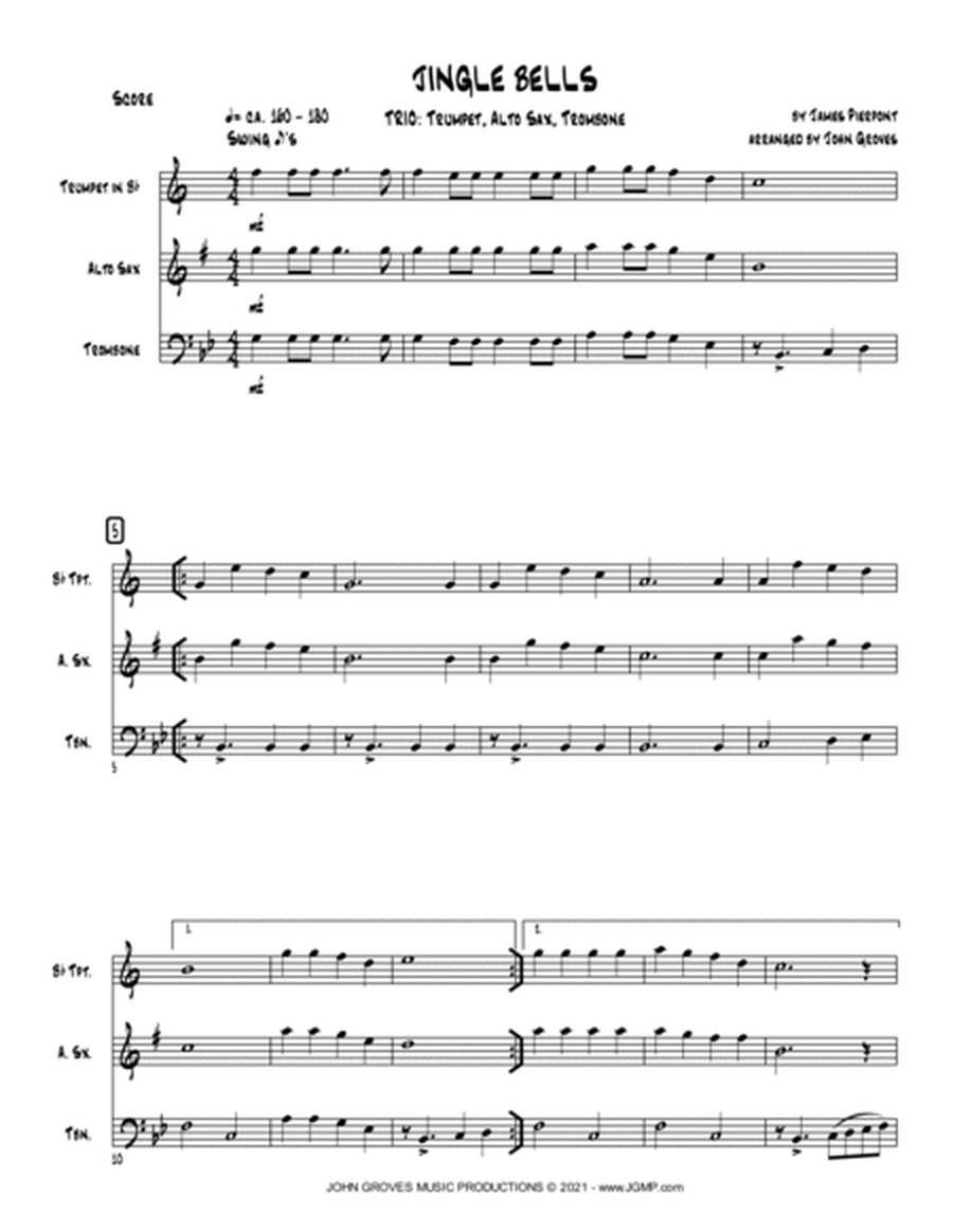 Jingle Bells - Trumpet, Alto Sax, Trombone (Trio) image number null