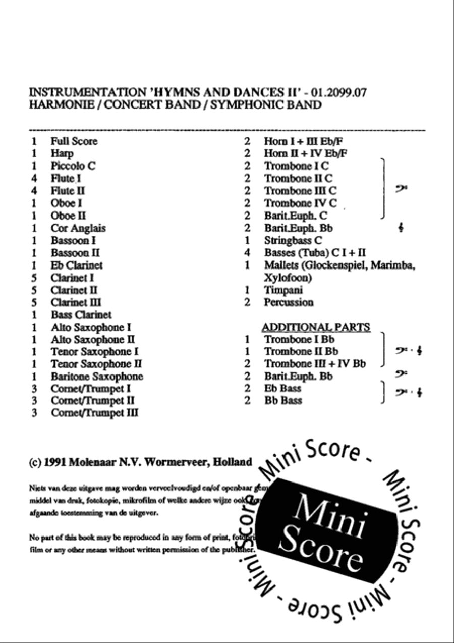 Hymns And Dances II Concert Band scores gallery preview page 4