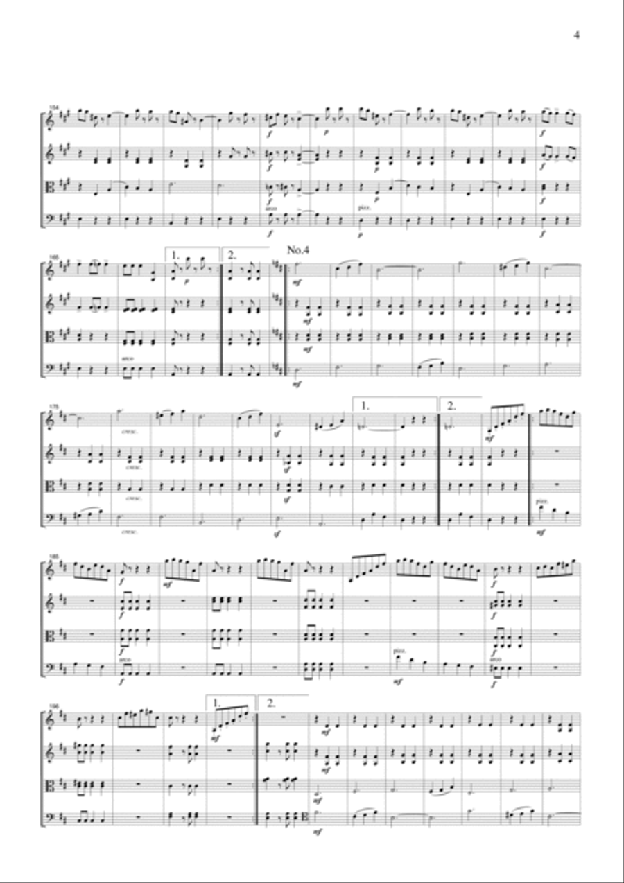 Waldteufel The Skaters Waltzes, for string quartet, CW201 String Quartet scores gallery preview page 4