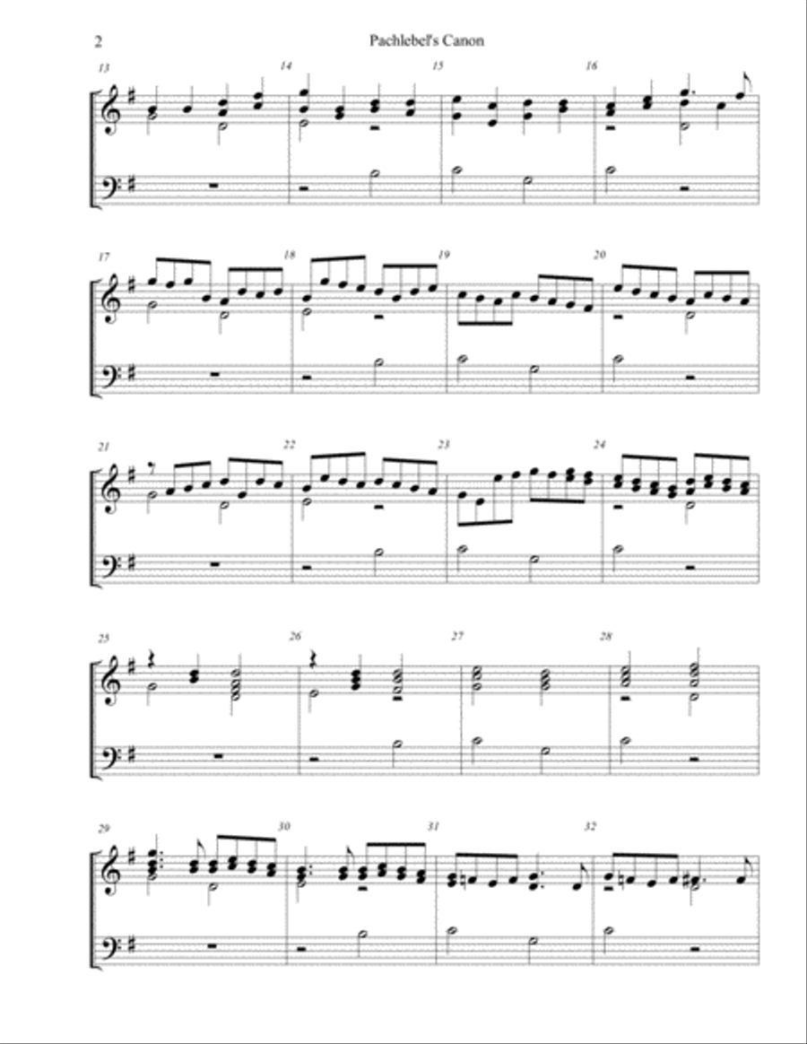 Pachelbel's Canon - for 2-octave handbell choir 2-Octaves scores gallery preview page 2